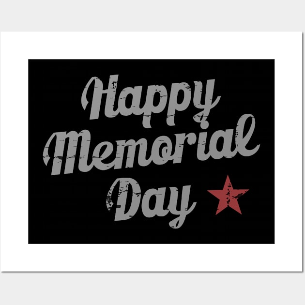 Distressed Happy Memorial Day Wall Art by BaderAbuAlsoud